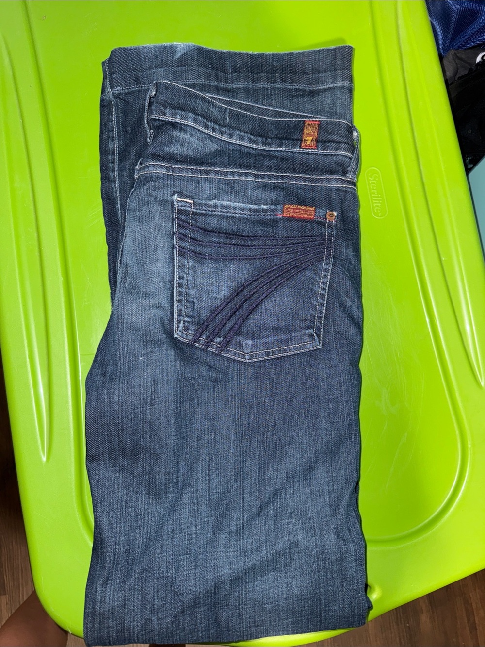 7 For All Mankind Dojo Jeans Blue 7 On Back Size 30